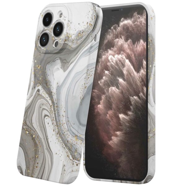 zilver marmer opdruk_iPhone 11 Pro Max telefoonhoesje met volledige rondom bedrukking (6)