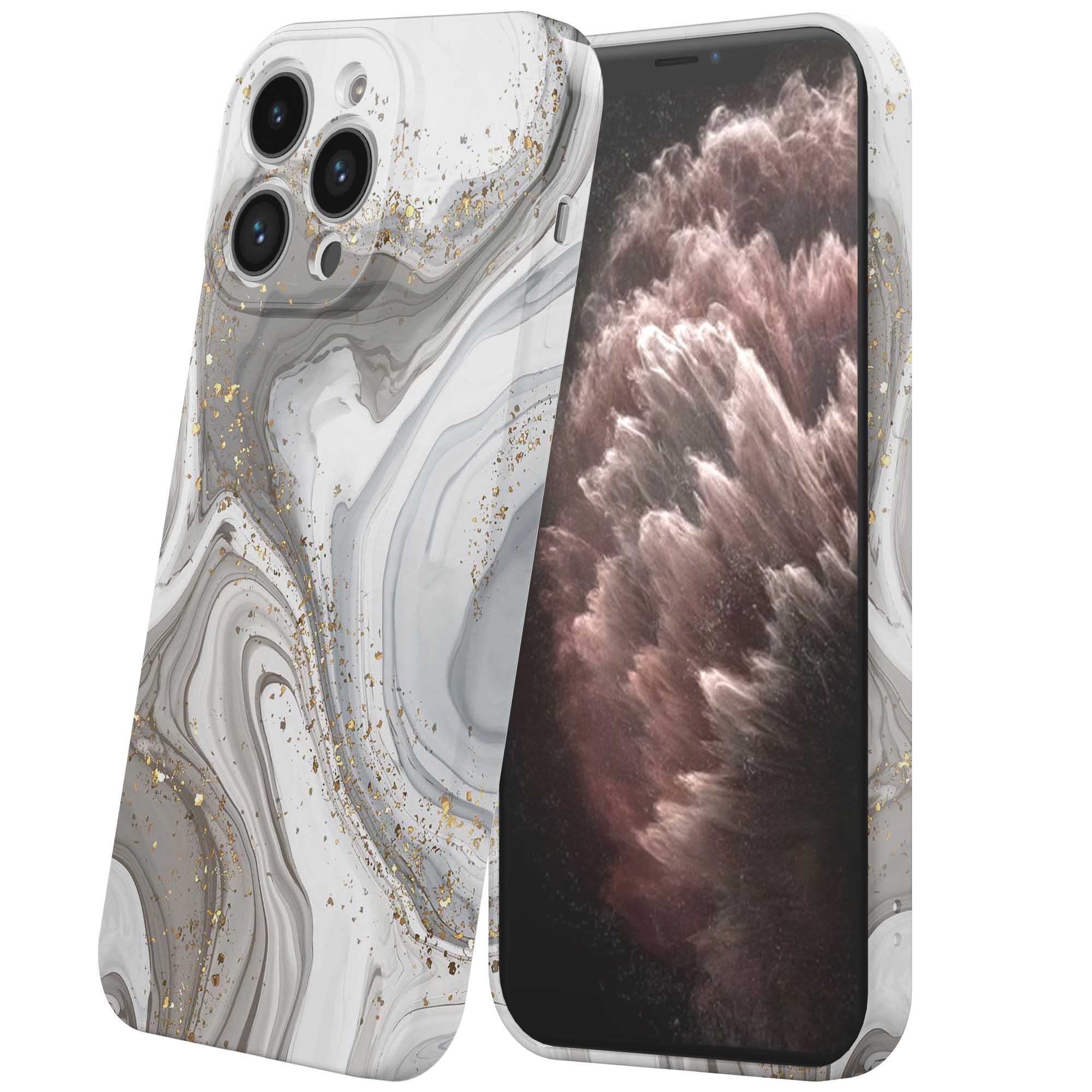 zilver marmer opdruk_iPhone 11 Pro Max telefoonhoesje met volledige rondom bedrukking (6)