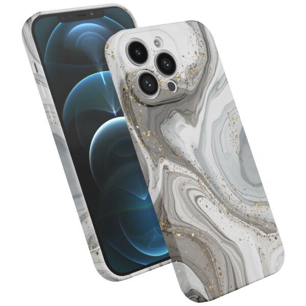 zilver marmer opdruk_iPhone 12 Pro telefoonhoesje met volledige rondom bedrukking (2)