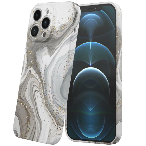 zilver marmer opdruk_iPhone 12 Pro telefoonhoesje met volledige rondom bedrukking (6)