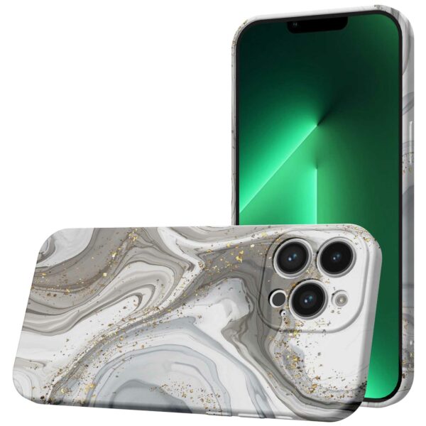 zilver marmer opdruk_iPhone 13 Pro Max telefoonhoesje met volledige rondom bedrukking (1)