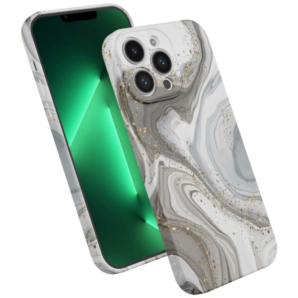 zilver marmer opdruk_iPhone 13 Pro Max telefoonhoesje met volledige rondom bedrukking (2)