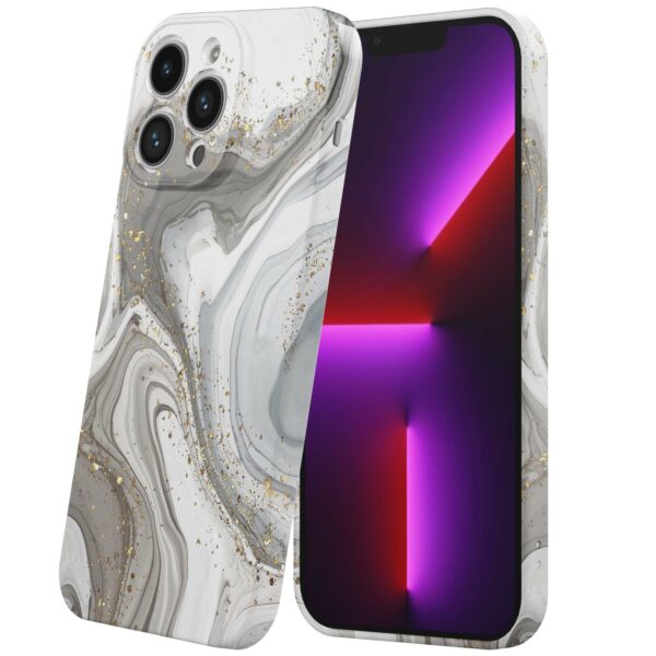 zilver marmer opdruk_iPhone 13 Pro telefoonhoesje met volledige rondom bedrukking (6)