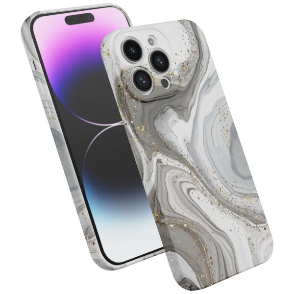 zilver marmer opdruk_iPhone 14 Pro Max telefoonhoesje met volledige rondom bedrukking (2)