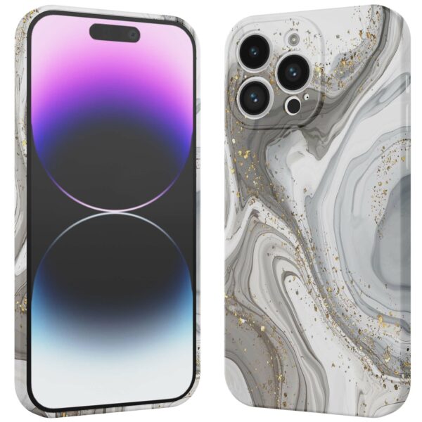 zilver marmer opdruk_iPhone 14 Pro Max telefoonhoesje met volledige rondom bedrukking (3)