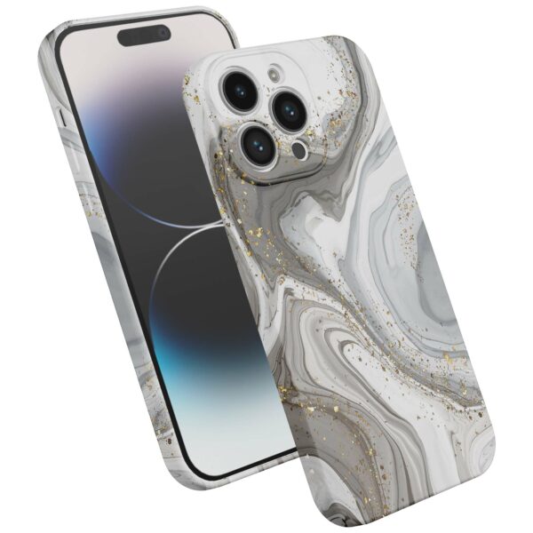 zilver marmer opdruk_iPhone 14 Pro telefoonhoesje met volledige rondom bedrukking (2)