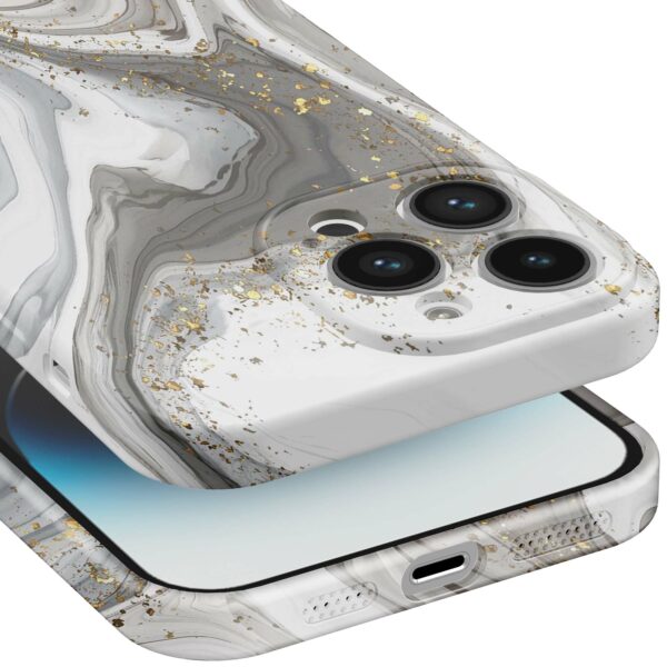 zilver marmer opdruk_iPhone 14 Pro telefoonhoesje met volledige rondom bedrukking (5)