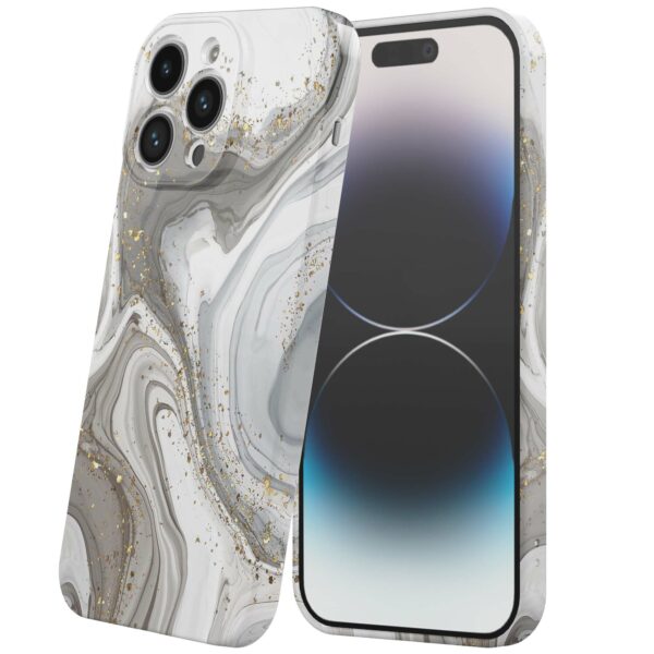 zilver marmer opdruk_iPhone 14 Pro telefoonhoesje met volledige rondom bedrukking (6)