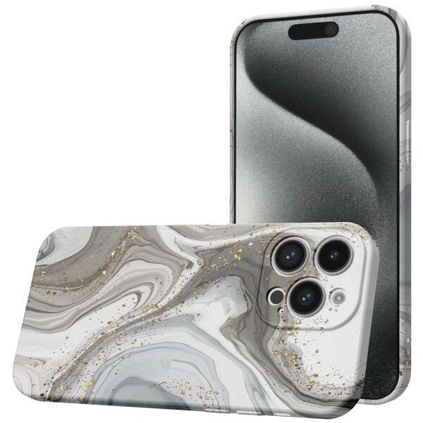 zilver marmer opdruk_iPhone 15 Pro telefoonhoesje met volledige rondom bedrukking (1)