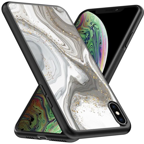 zilver marmer opdruk_iPhone X-Xs telefoonhoesje (2)