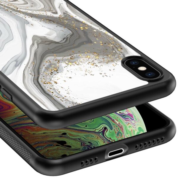 zilver marmer opdruk_iPhone X-Xs telefoonhoesje (3)