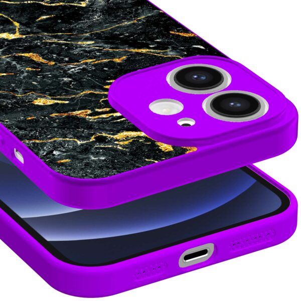 zwart goud marmer opdruk_iPhone 12 Telefoonhoesje met paars rand (3)