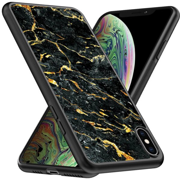 zwart goud marmer opdruk_iPhone X-Xs telefoonhoesje (2)