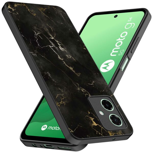 zwart marmer opdruk_Motorola Moto G54 telefoonhoesje