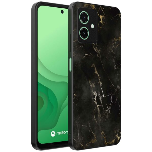 zwart marmer opdruk_Motorola Moto G54 telefoonhoesje met