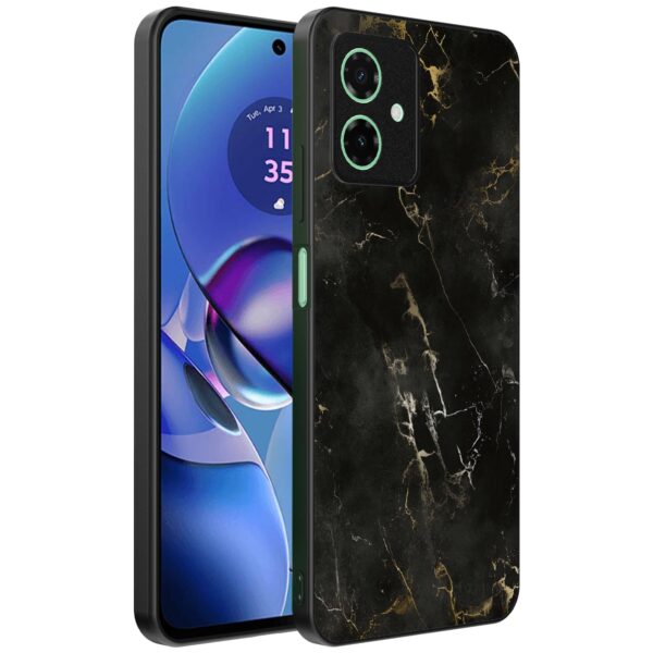 zwart marmer opdruk_Motorola Moto G55 telefoonhoesje (1)