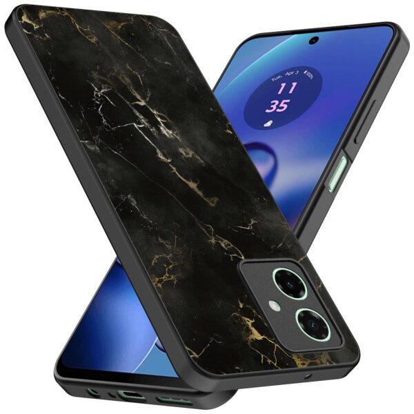 zwart marmer opdruk_Motorola Moto G64 telefoonhoesje (2)