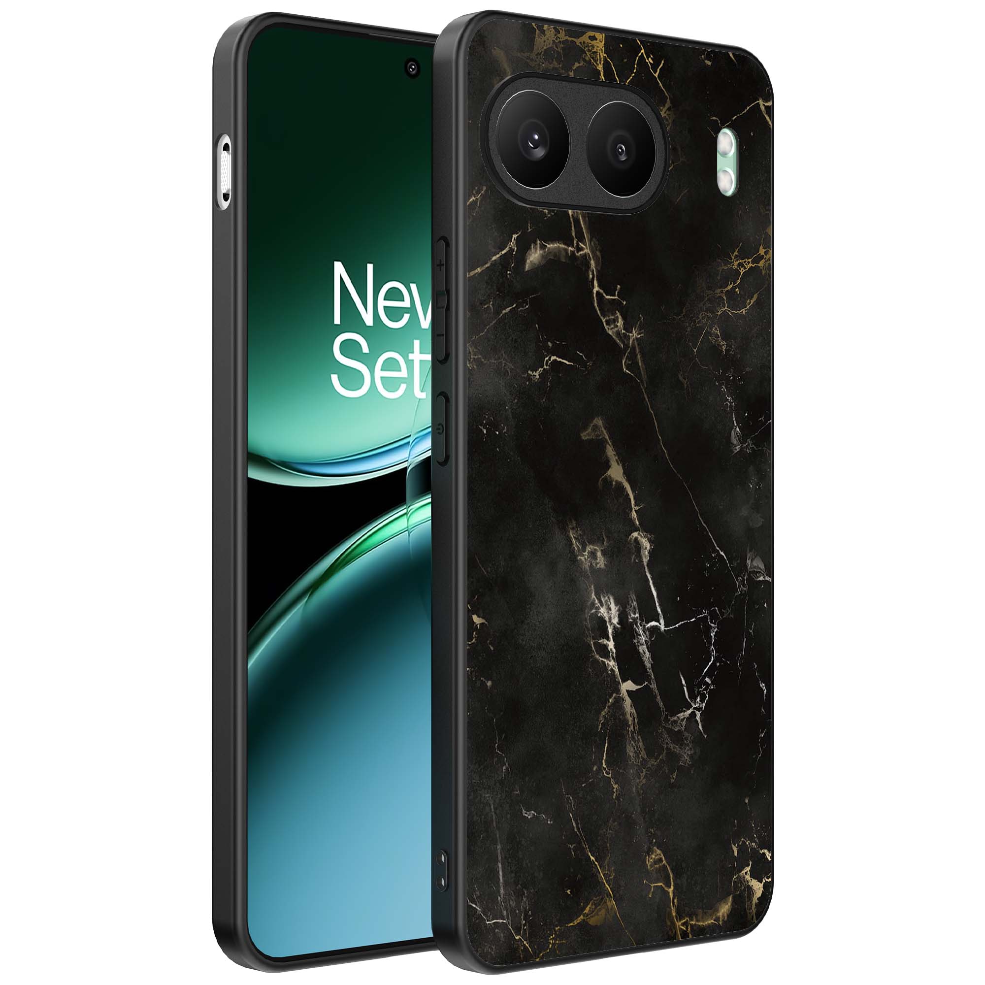 zwart marmer opdruk_OnePlus Nord 4 Telefoonhoesje (1)