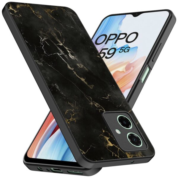 zwart marmer opdruk_Oppo A59 telefoonhoesje (2)