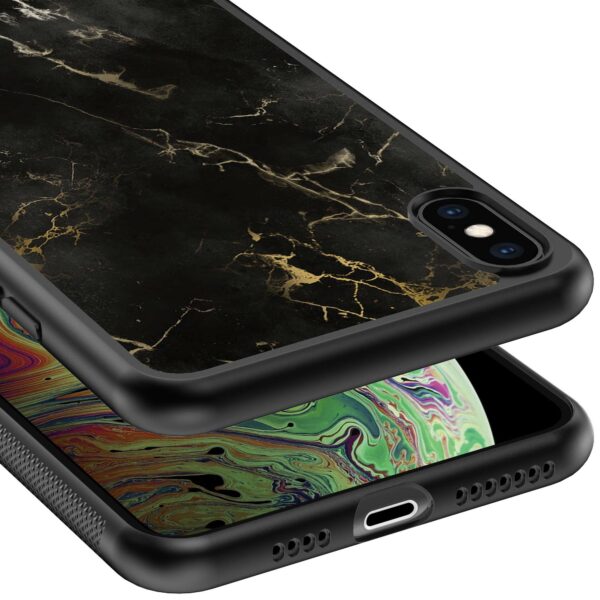 zwart marmer opdruk_iPhone X-Xs telefoonhoesje (3)