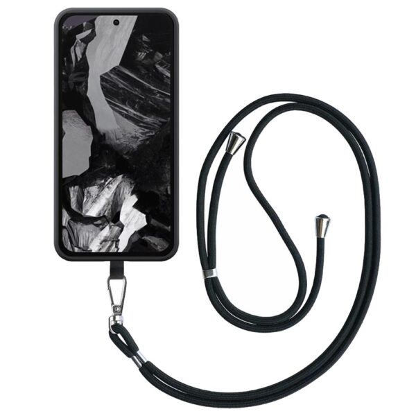 Google PIxel 8A telefoonhoesje siliconen zwart (1)_met afneembaar koord