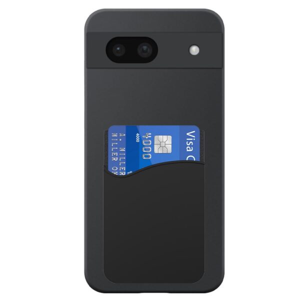 Google PIxel 8A telefoonhoesje siliconen zwart (2)_met pasjeshouder zwart siliconen (2)