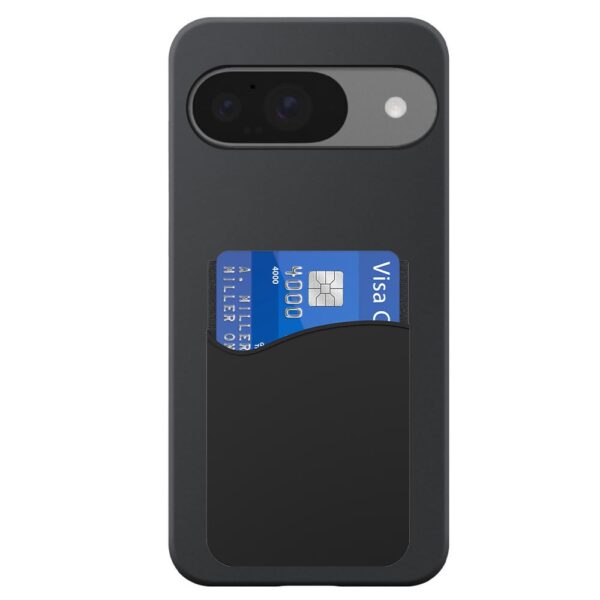 Google PIxel 9-9 Pro telefoonhoesje siliconen zwart (2)_met pasjeshouder zwart siliconen (2)