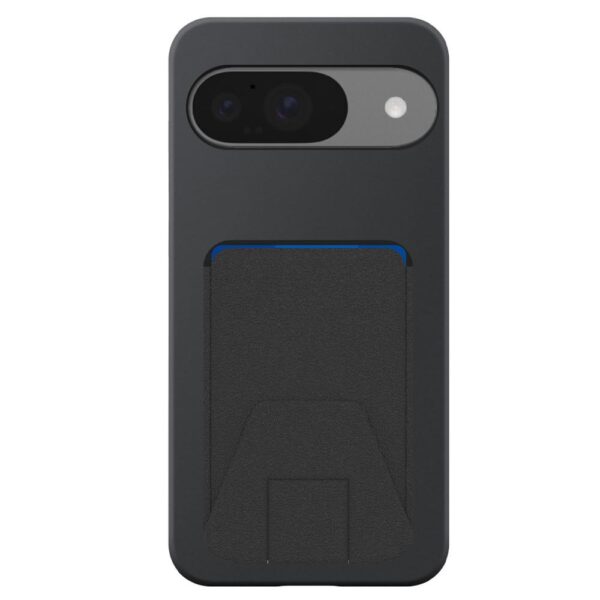 Google PIxel 9-9 Pro telefoonhoesje siliconen zwart (2)_met verstelbare leren pasjeshouder
