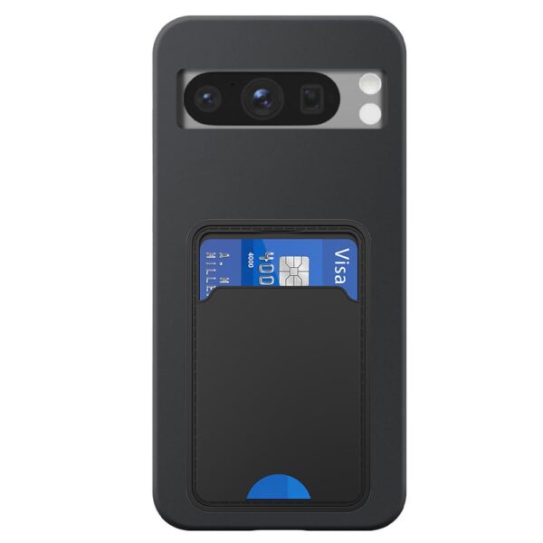 Google Pixel 8 Protelefoonhoesje siliconen zwart (2)_met pasjeshouder zwart TPU (2)