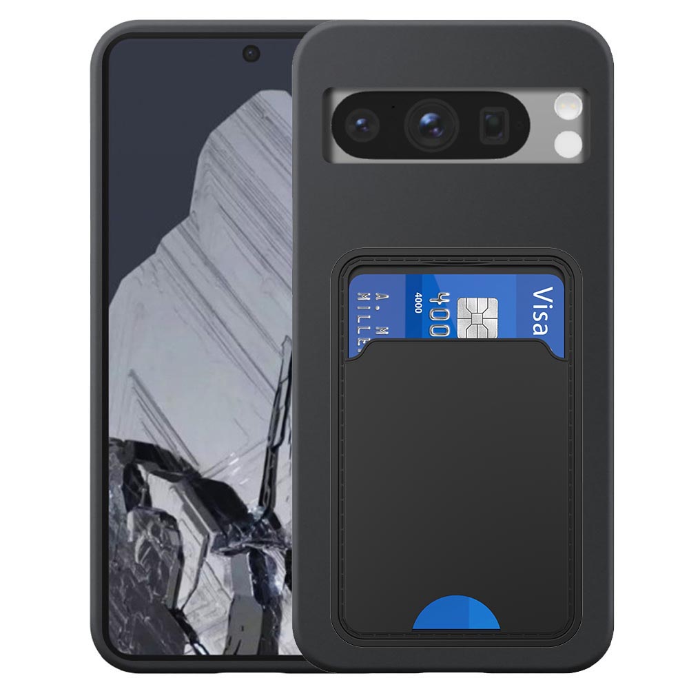 Google Pixel 8 Protelefoonhoesje siliconen zwart_met pasjeshouder zwart TPU