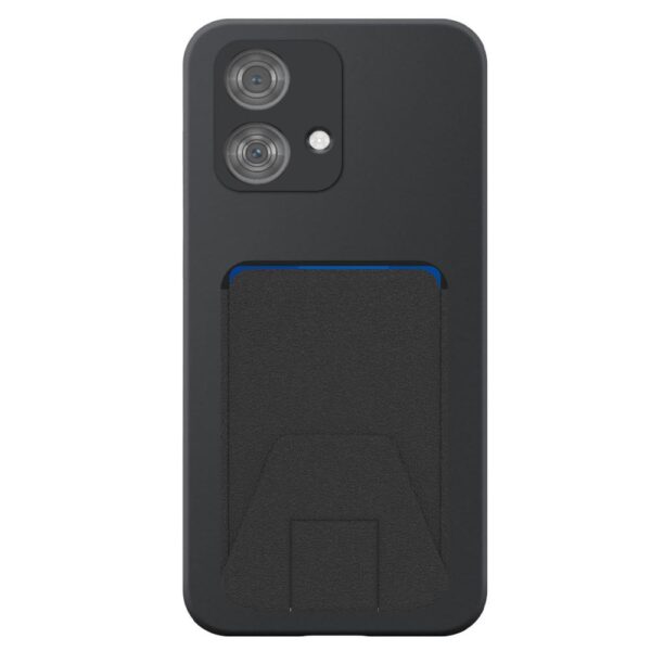 Motorola Edge 40 Neo telefoonhoesje siliconen zwart (2)_met verstelbare leren pasjeshouder