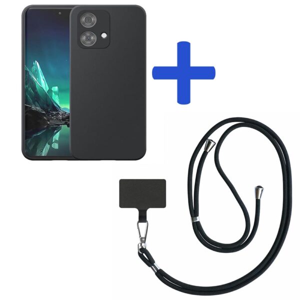 Motorola Edge 40 Neo telefoonhoesje siliconen zwart_met zwart afneembaar koord (2)