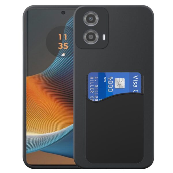 Motorola Edge 50 Fusion telefoonhoesje siliconen zwart_met pasjeshouder zwart siliconen