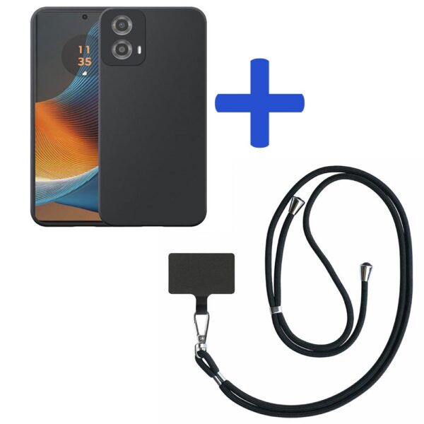 Motorola Edge 50 Fusion telefoonhoesje siliconen zwart_met zwart afneembaar koord (2)