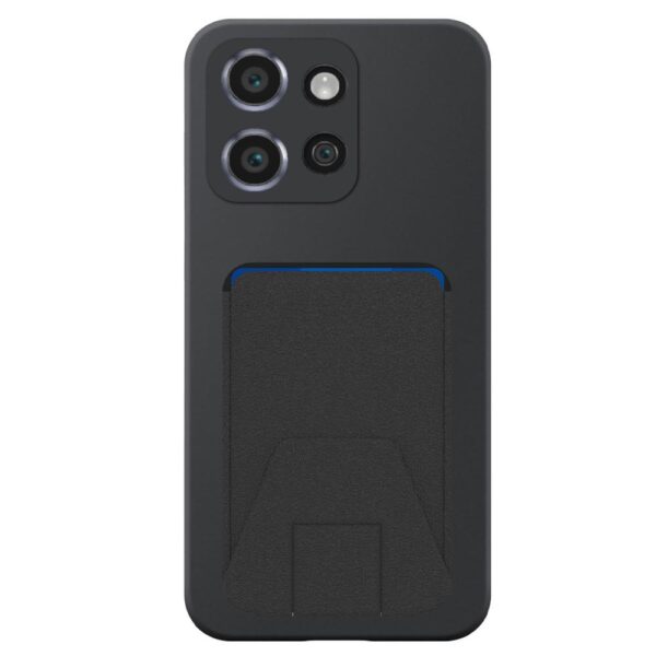 Motorola Edge 50 Neo telefoonhoesje siliconen zwart (2)_met verstelbare leren pasjeshouder