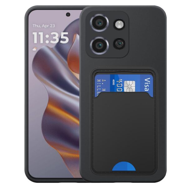 Motorola Edge 50 Neo telefoonhoesje siliconen zwart_met pasjeshouder zwart TPU