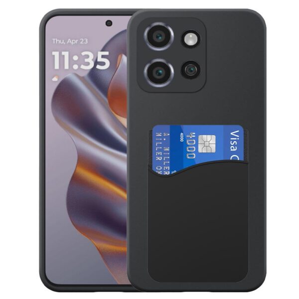 Motorola Edge 50 Neo telefoonhoesje siliconen zwart_met pasjeshouder zwart siliconen