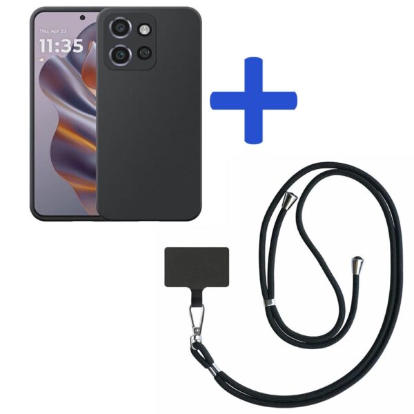 Motorola Edge 50 Neo telefoonhoesje siliconen zwart_met zwart afneembaar koord (2)
