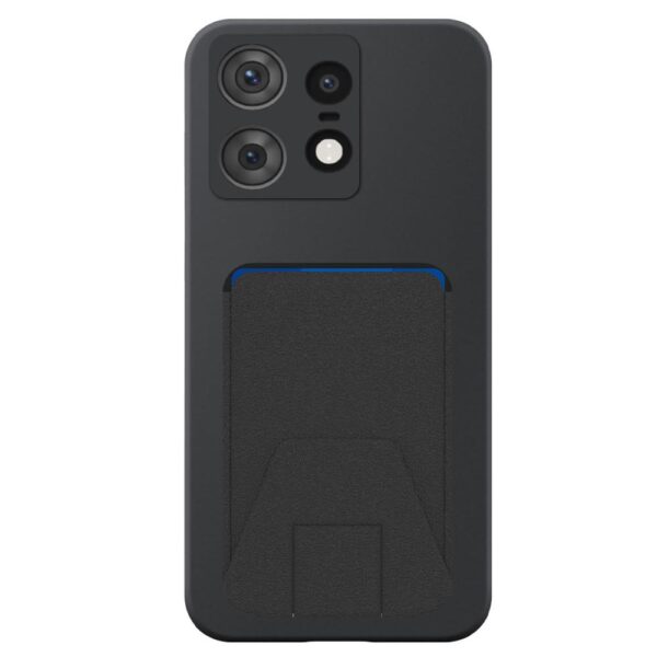 Motorola Edge 50 Pro-50S Pro telefoonhoesje siliconen zwart (2)_met verstelbare leren pasjeshouder