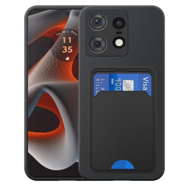 Motorola Edge 50 Pro-50S Pro telefoonhoesje siliconen zwart_met pasjeshouder zwart TPU