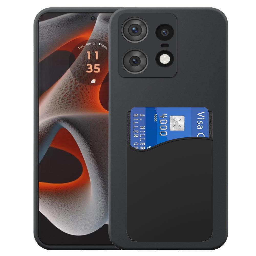 Motorola Edge 50 Pro-50S Pro telefoonhoesje siliconen zwart_met pasjeshouder zwart siliconen