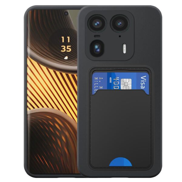Motorola Edge 50 Ultra-X50 Ultra telefoonhoesje siliconen zwart_met pasjeshouder zwart TPU