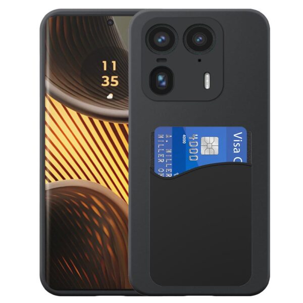 Motorola Edge 50 Ultra-X50 Ultra telefoonhoesje siliconen zwart_met pasjeshouder zwart siliconen