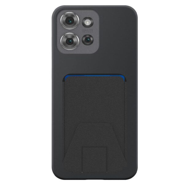 Motorola Edge 50 telefoonhoesje siliconen zwart (2)_met verstelbare leren pasjeshouder