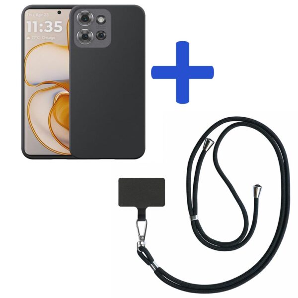 Motorola Edge 50 telefoonhoesje siliconen zwart_met zwart afneembaar koord (2)