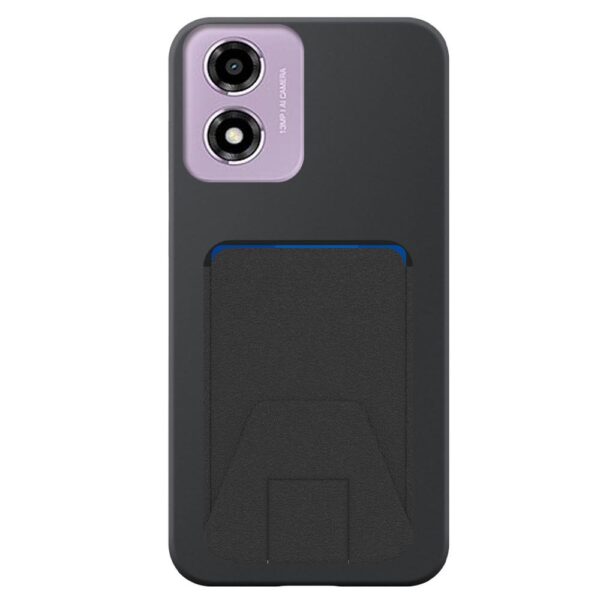Motorola Moto E14-G04-G24 telefoonhoesje siliconen zwart (2)_met verstelbare leren pasjeshouder
