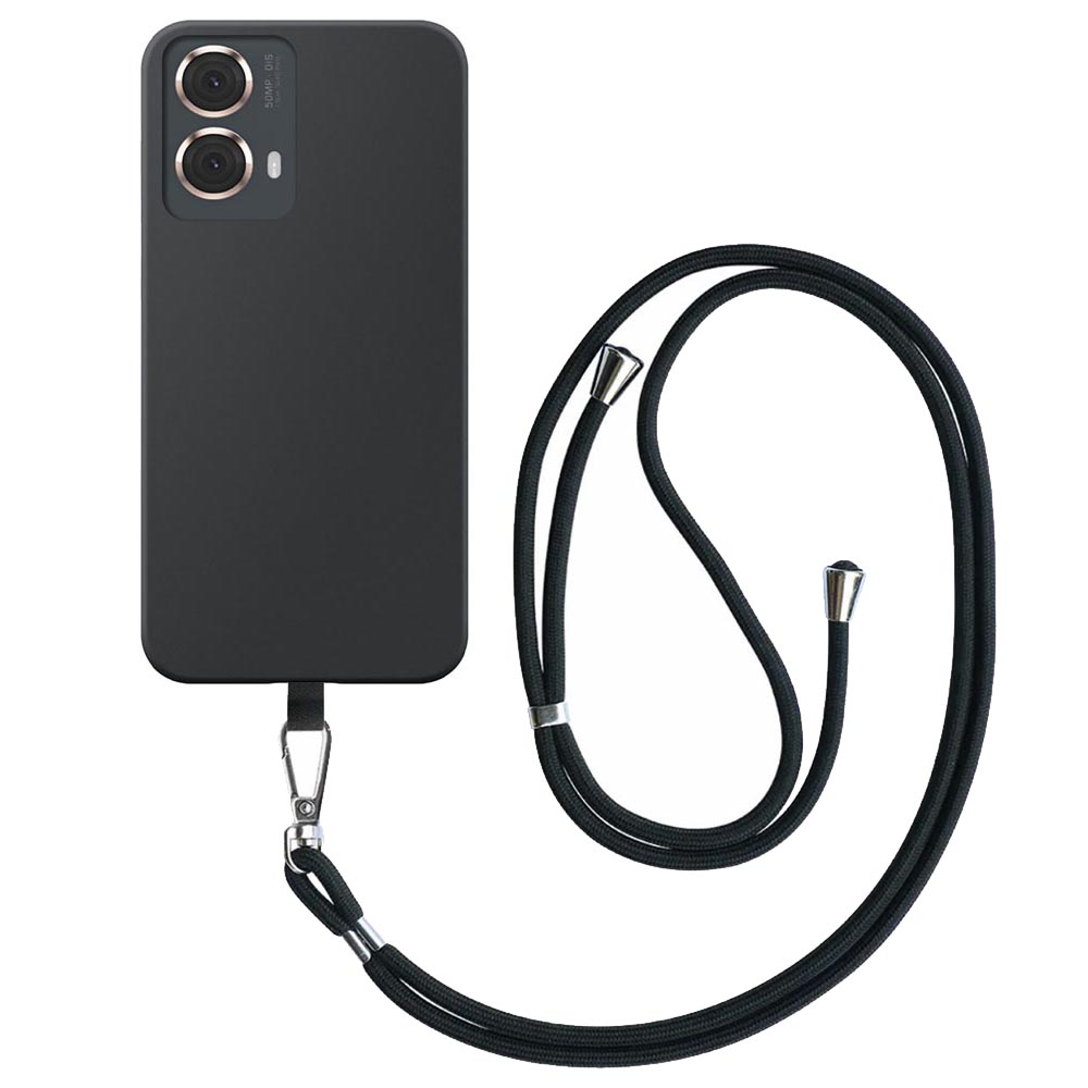 Motorola Moto G Power 2024 telefoonhoesje siliconen zwart (2)_met afneembaar koord