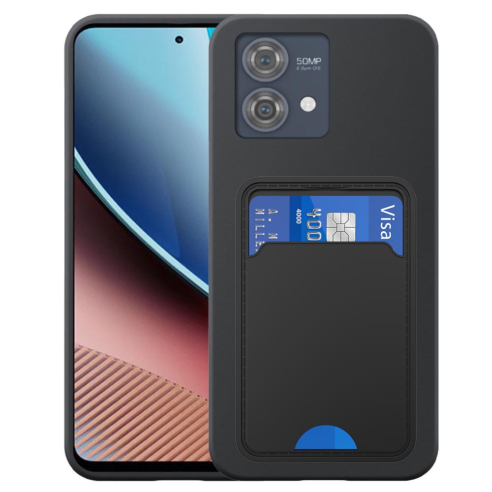 Motorola Moto G Stylus 2023 telefoonhoesje siliconen zwart_met pasjeshouder zwart TPU