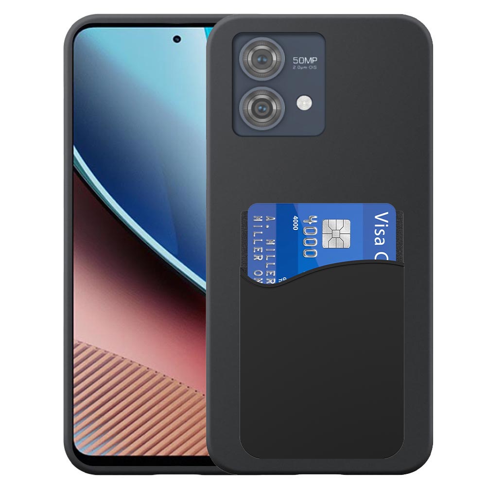 Motorola Moto G Stylus 2023 telefoonhoesje siliconen zwart_met pasjeshouder zwart siliconen