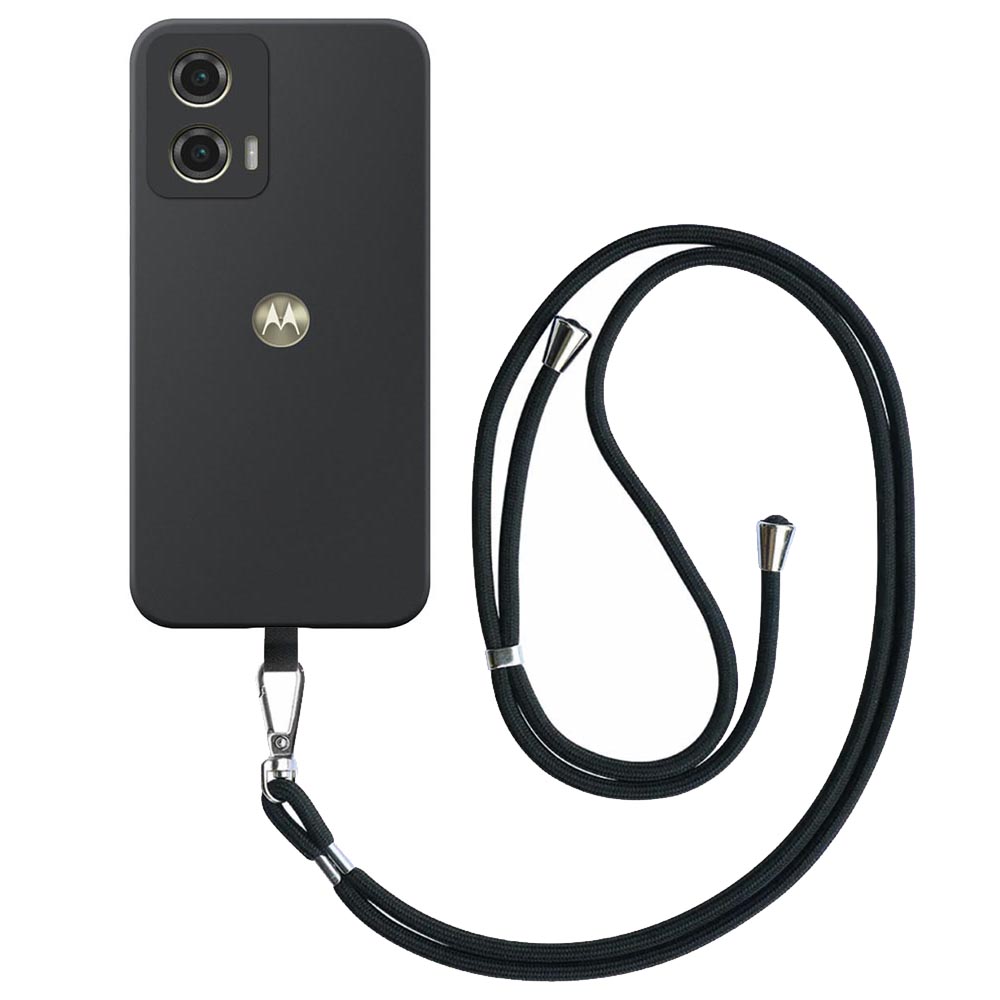 Motorola Moto G Stylus 5G 2024 telefoonhoesje siliconen zwart (2)_met afneembaar koord